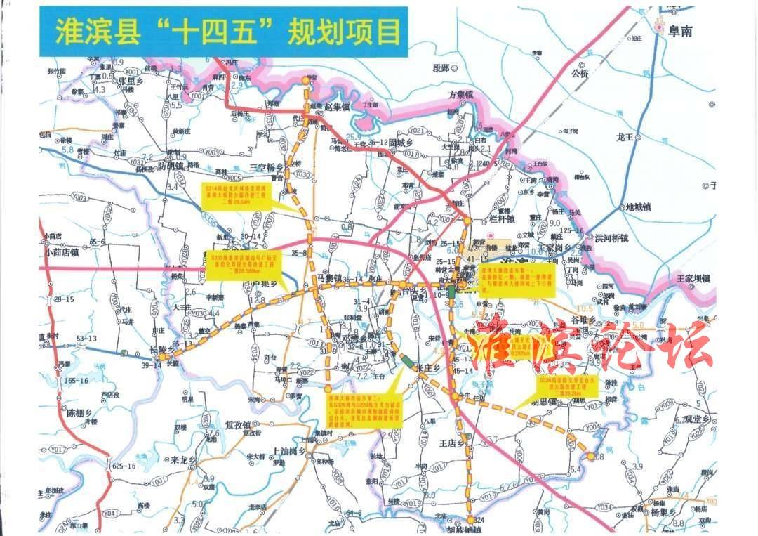 下图上四条黄色虚线为改建和新建的国省道,两个绿色长方块为新建的